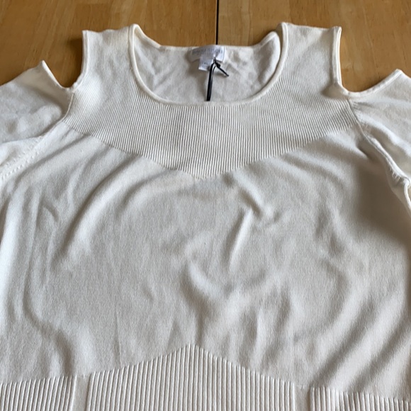 Bisou Bisou Cold Shoulder Cream Sweater - Picture 6 of 13